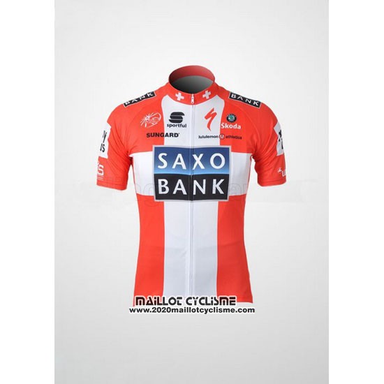 2010 Maillot Ciclismo Saxo Bank Champion Danemark Manches Courtes et Cuissard